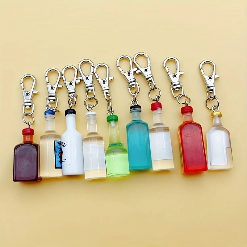 Beer & Wine Grab - 9pcs Resin Beer Bottle Keychain -