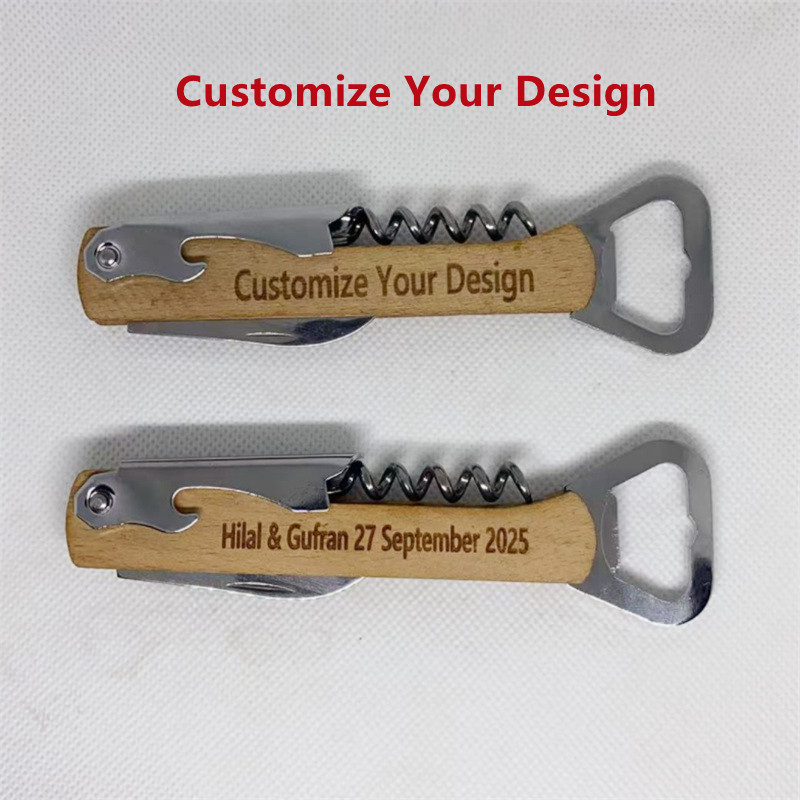Wine In Beer Name - Customizable named wooden-handled wine opener, beer