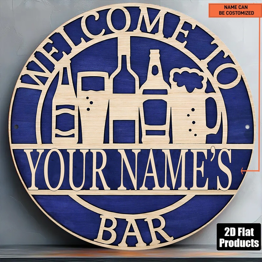 Wine In Beer Name - [2D Flat] 1pc Custom Name Hollow