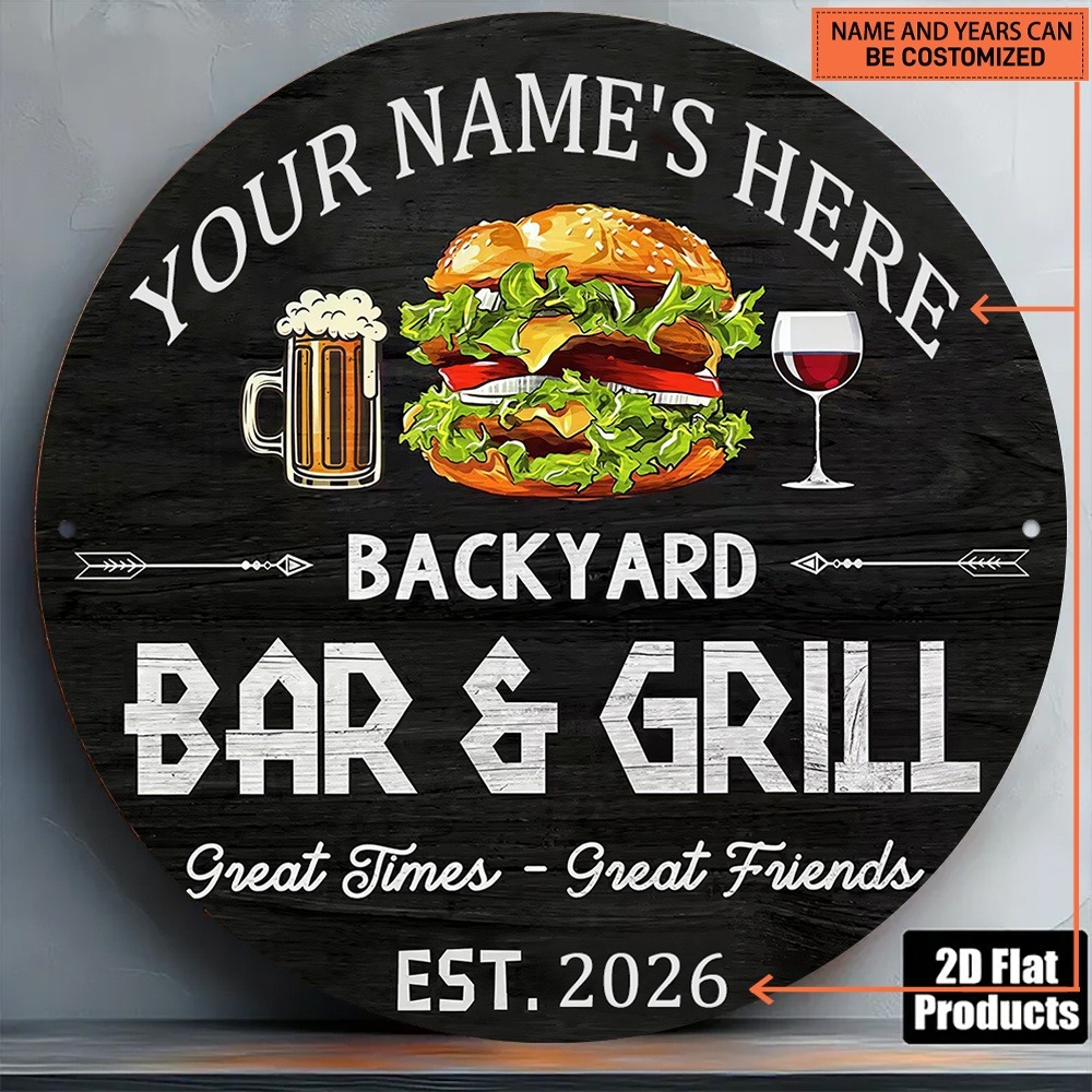 Wine In Beer Name - [2D Flat] 1pc Custom Name Round