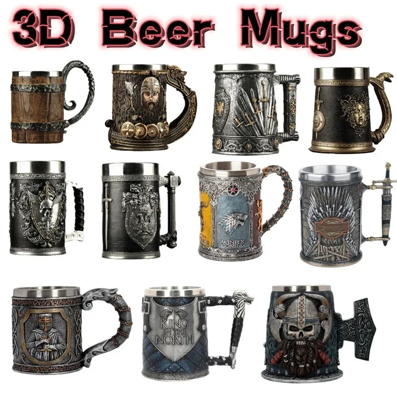 3D Beer Mugs Coffee Cups Gothi - огляд і ціна Wine Beer Coffee