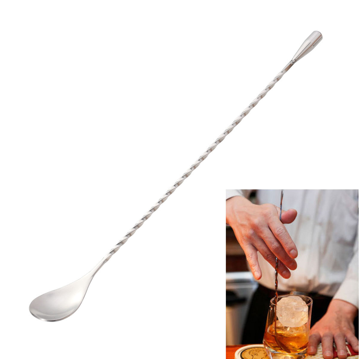 304 Stainless Steel Cocktail P - огляд і ціна Bar Spoon Twisted